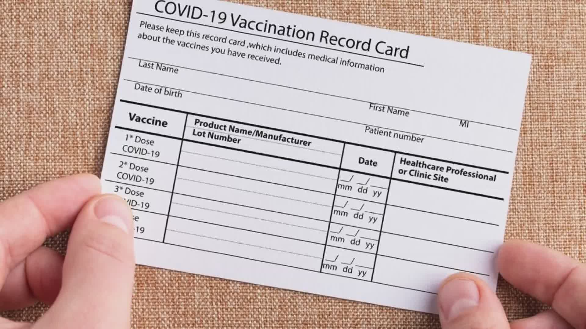 Selling fake vaccine cards could lead to fines or jail time
