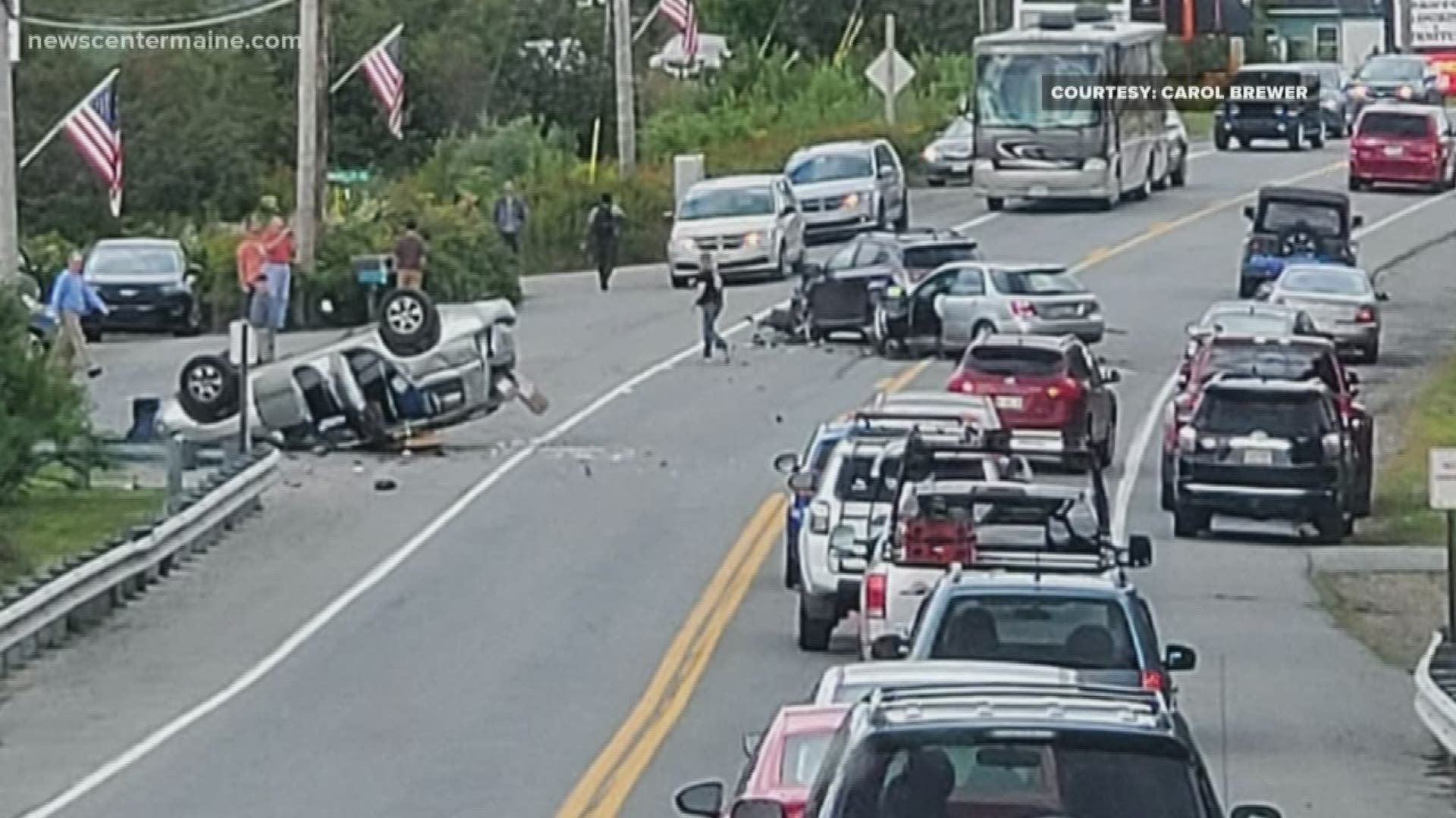 Six people escape three vehicle crash in Trenton