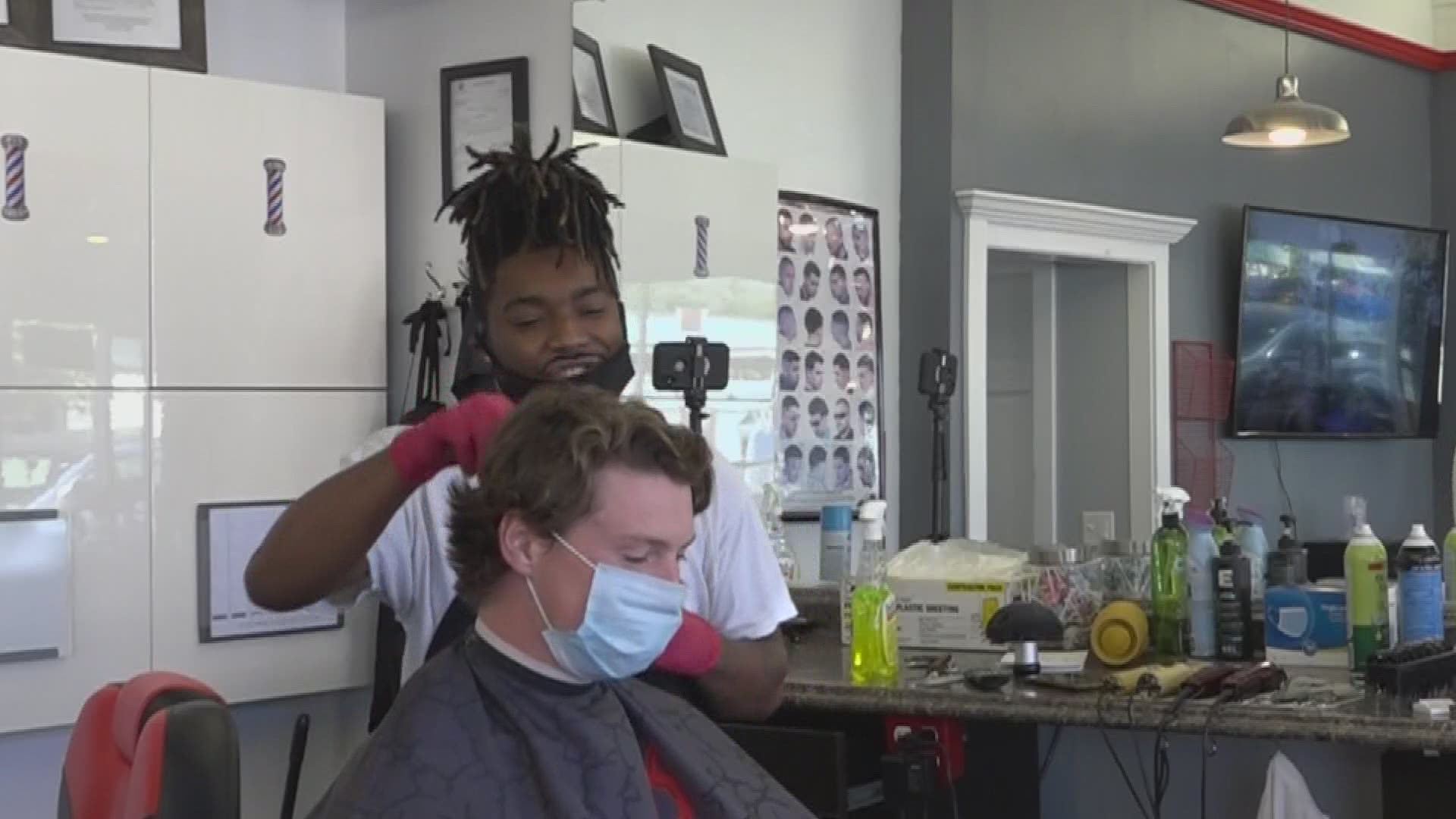 The Bangor based barbershop reopened with strict precautions for both customers and barbers.