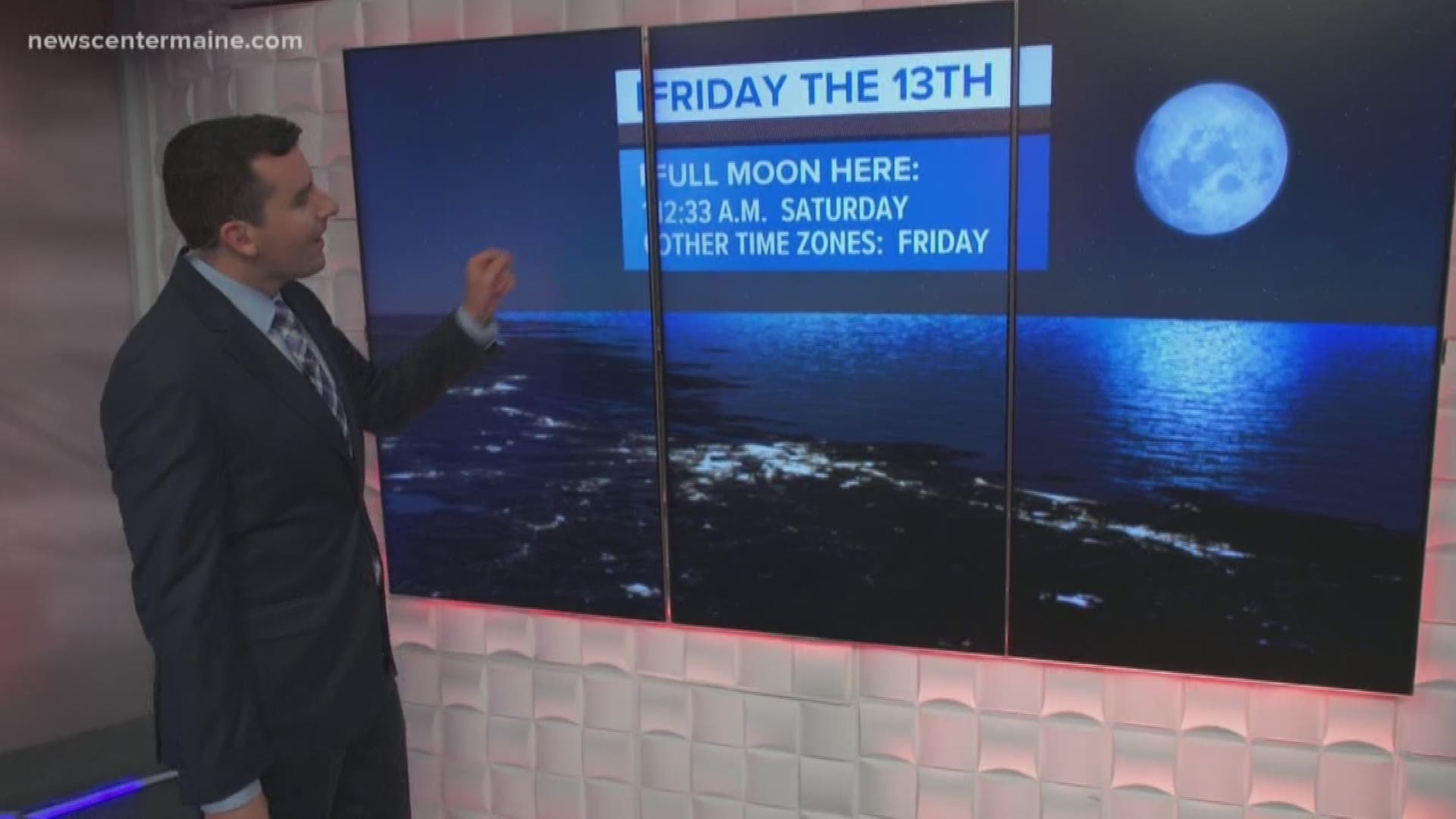 Meteorologist Ryan Breton breaks down the statistics of the convergence of a full moon and Friday the 13th that will happen this week.