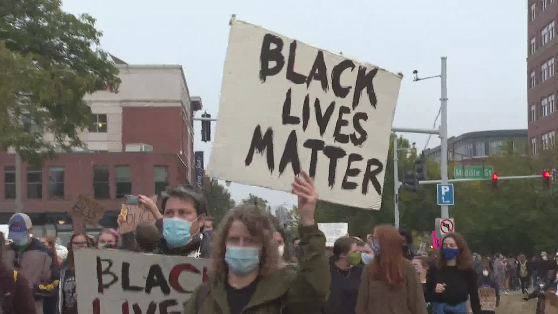 The event was peaceful, despite the fact that Portland police expressed concern last night that they had been unable to get in touch with protest organizers.