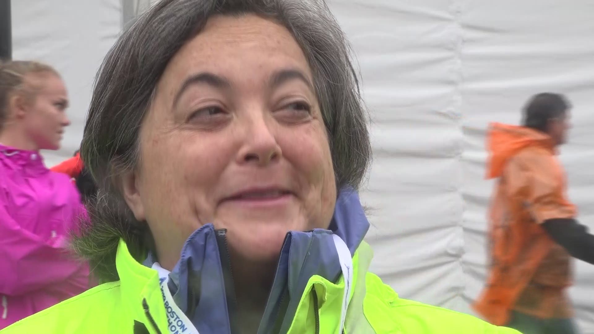 Go Joanie!
Mainers cheer on Joan Benoit as she runs the Boston Marathon today 40 years after record-breaking win.