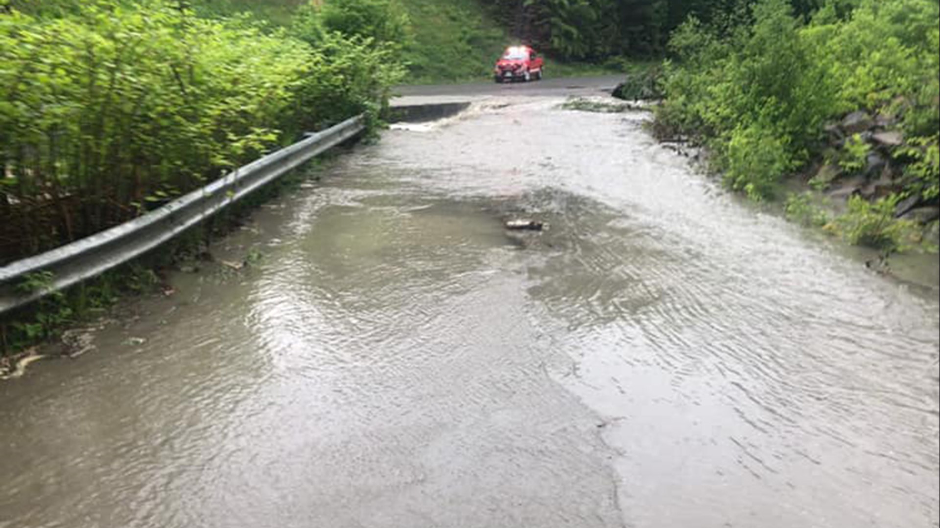 Beaver dam breach washes out road in Phillips