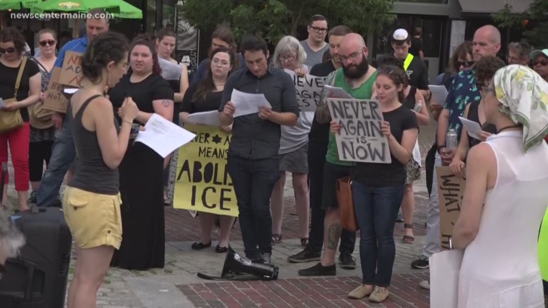 A 'Never Again' rally was held in Portland Friday to stand up against the treatment of migrants at southern border.