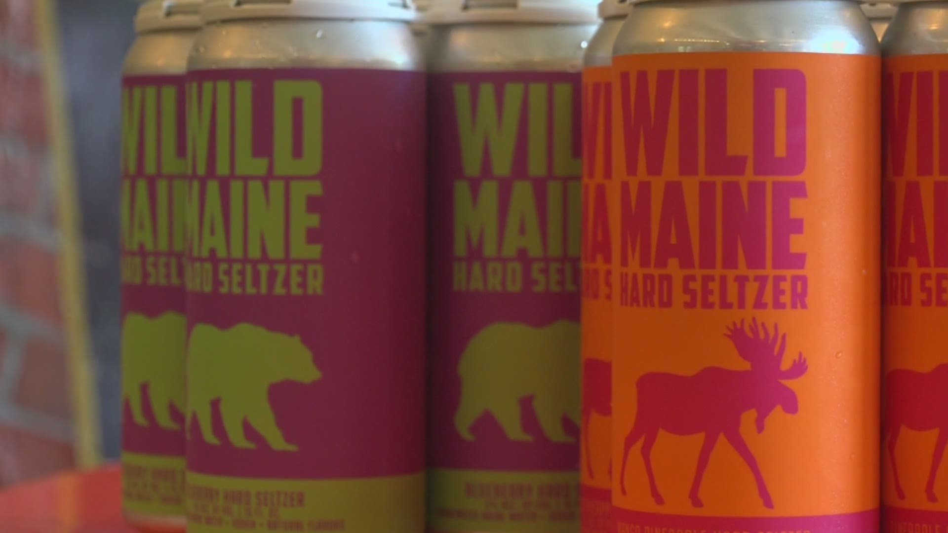 Each flavor of hard seltzer has it's own iconic Maine logo including the lobster, the moose and the black bear.