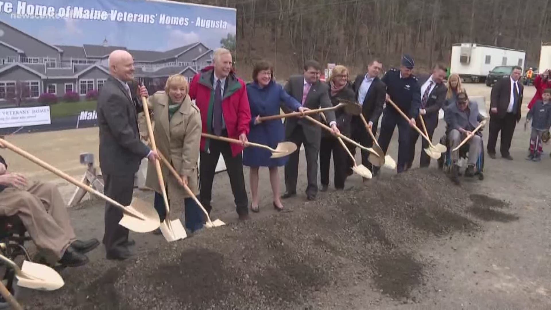 Maine's congressional delegation gathered in Augusta Thursday for the groundbreaking of a new VA home.