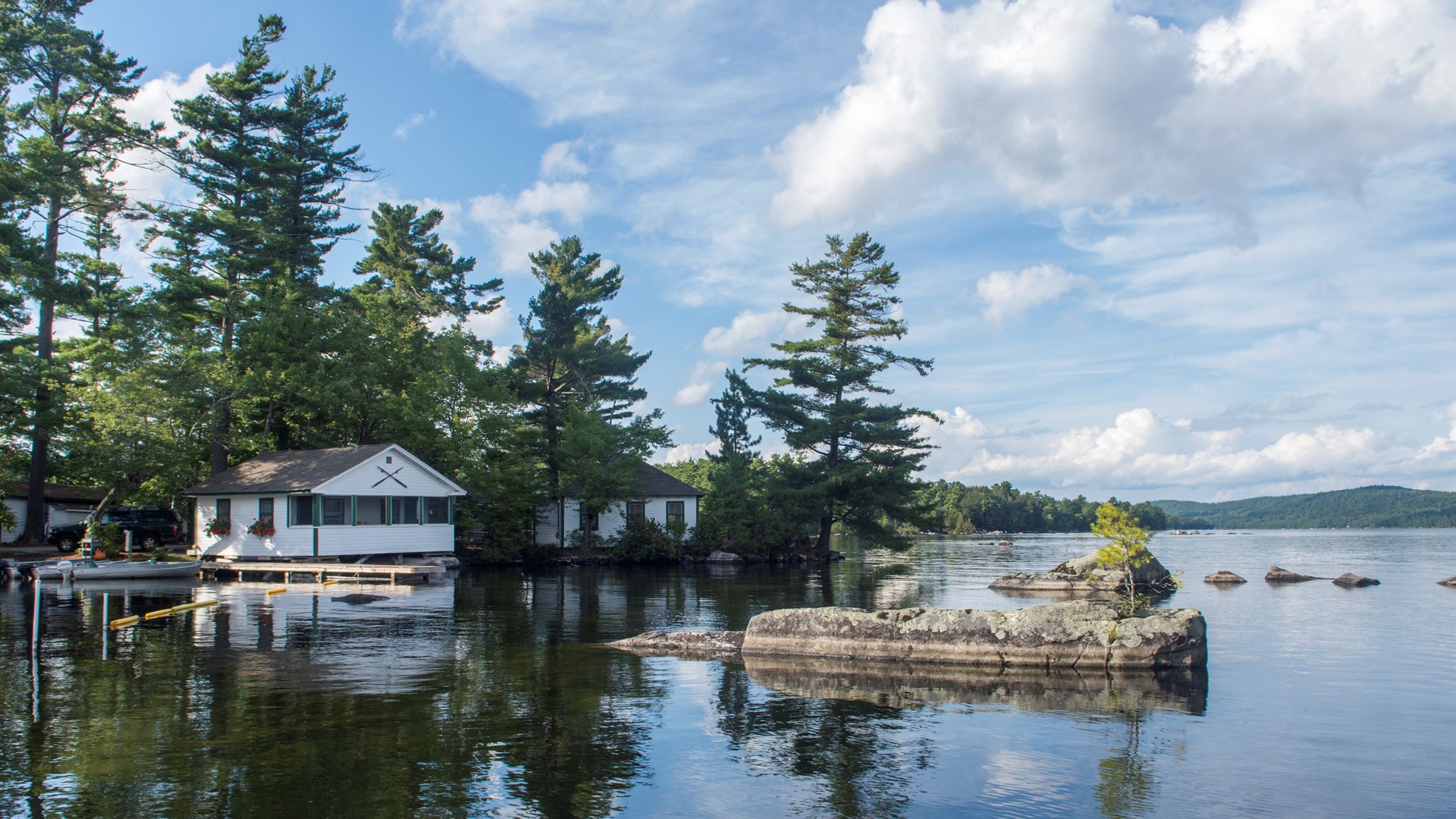 Maine, local, camps, outdoors, Belgrade Lakes, cabin, island