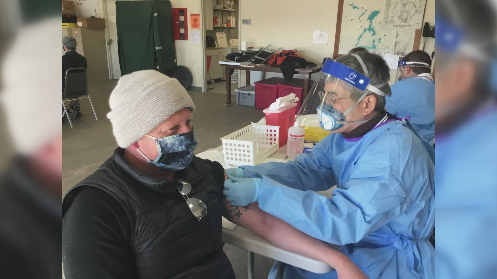 100 additional Maine police officers and firefighters got their first dose of the COVID-19 vaccine on Saturday.