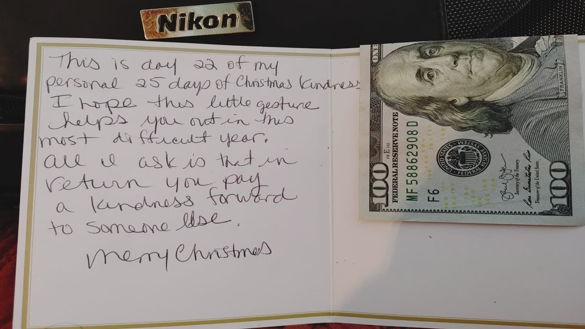 A secret Santa left a gift at Nubble lighthouse in York hoping someone would pay that kindness forward.