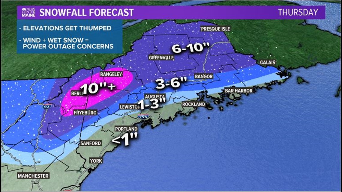 Wind, rain, snow in Maine Thursday, power outages possible ...