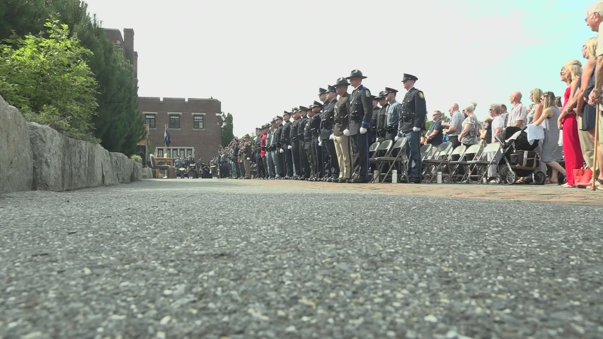 Cadets graduated from the basic training program at the Maine Criminal Justice Academy with the largest graduating class and with the largest number of female grads.