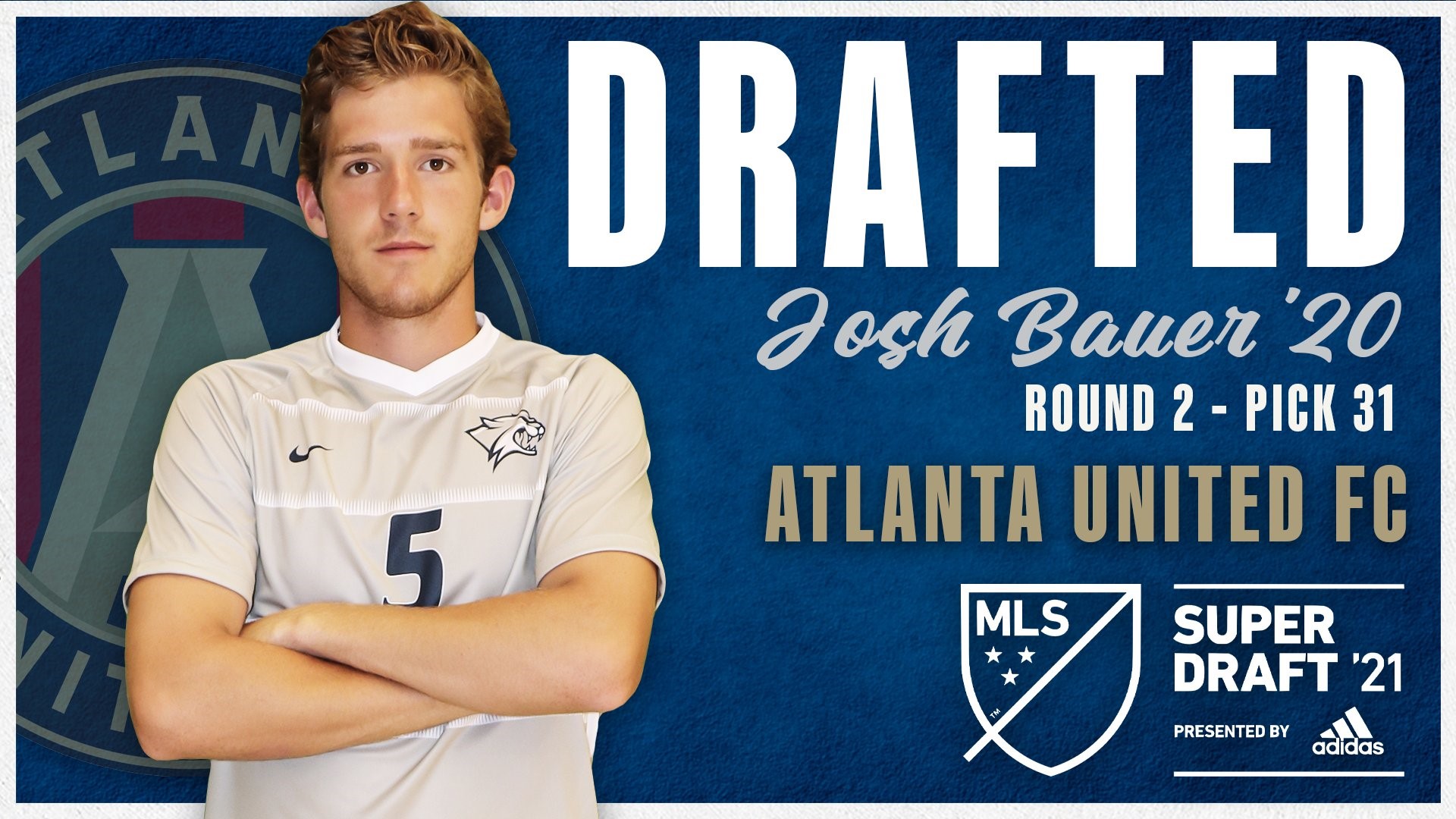 New Hampshire native and UNH graduate Josh Bauer is one of only two players at UNH history to be drafted by a Major League Soccer team.