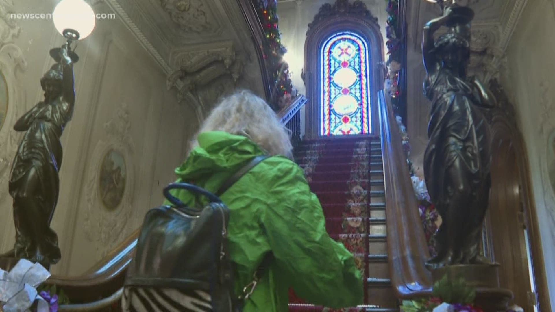 The sights and sounds inside the Victoria Mansion during Christmas time.