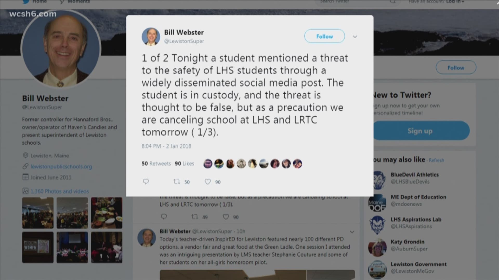 Two Maine Schools Closed Due To Social Media Threat