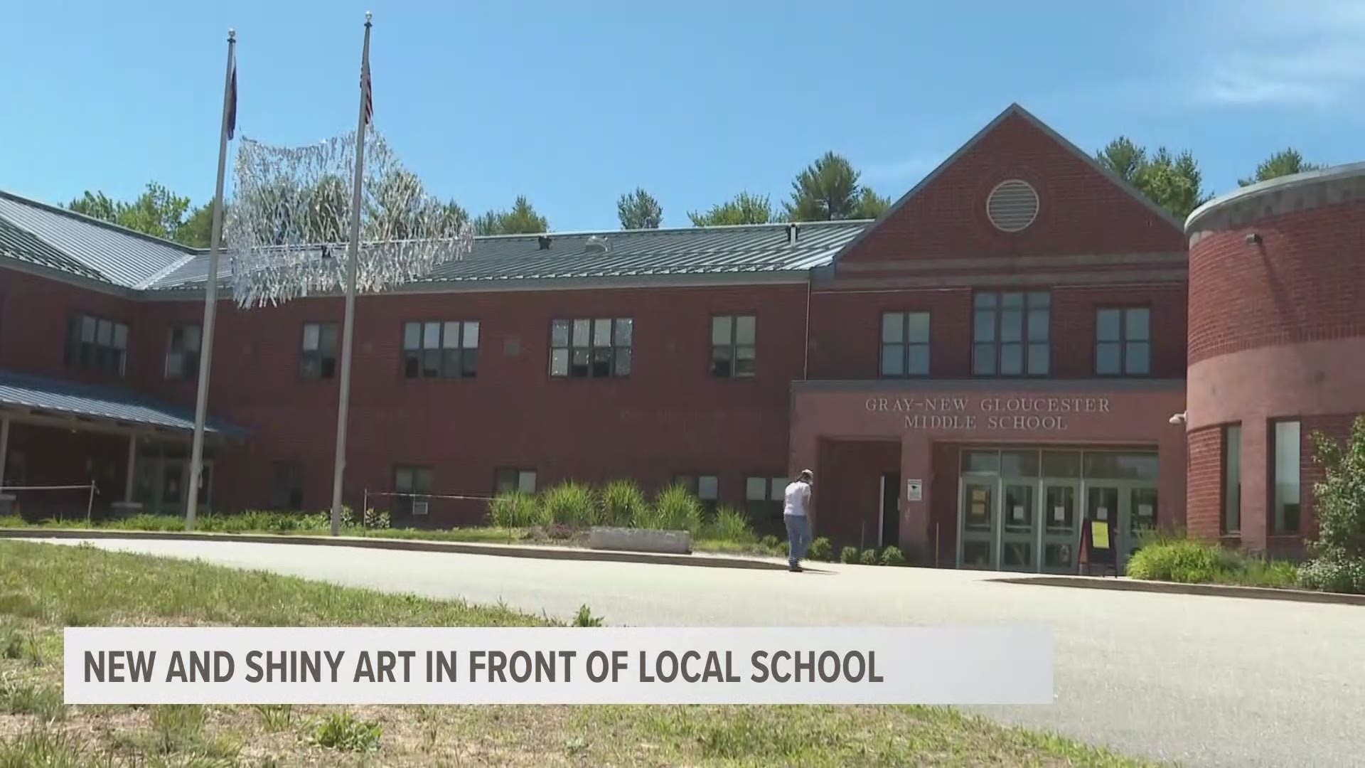 The art teacher at Gray-New Gloucester Middle School started the art project with students before the pandemic