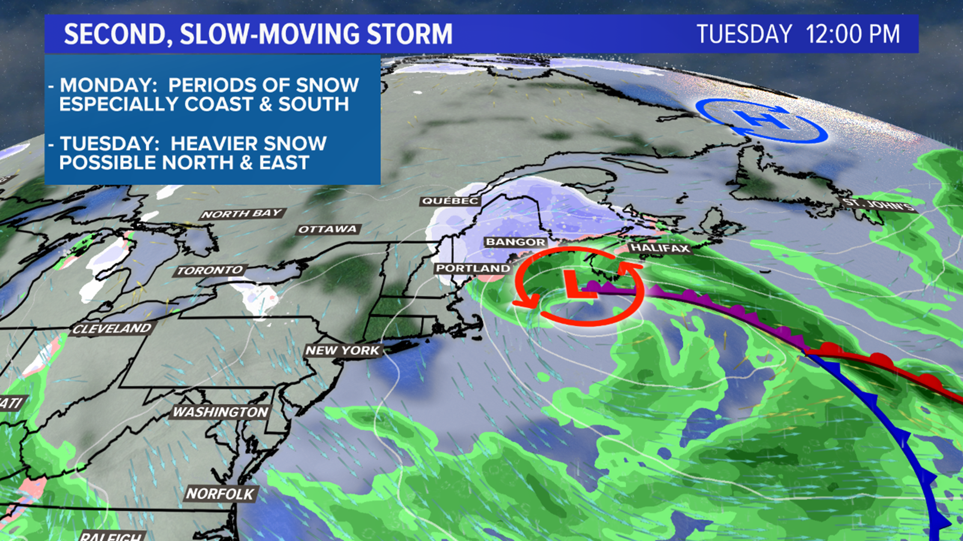 Complex storm this week; first look at forecast snow in Maine ...
