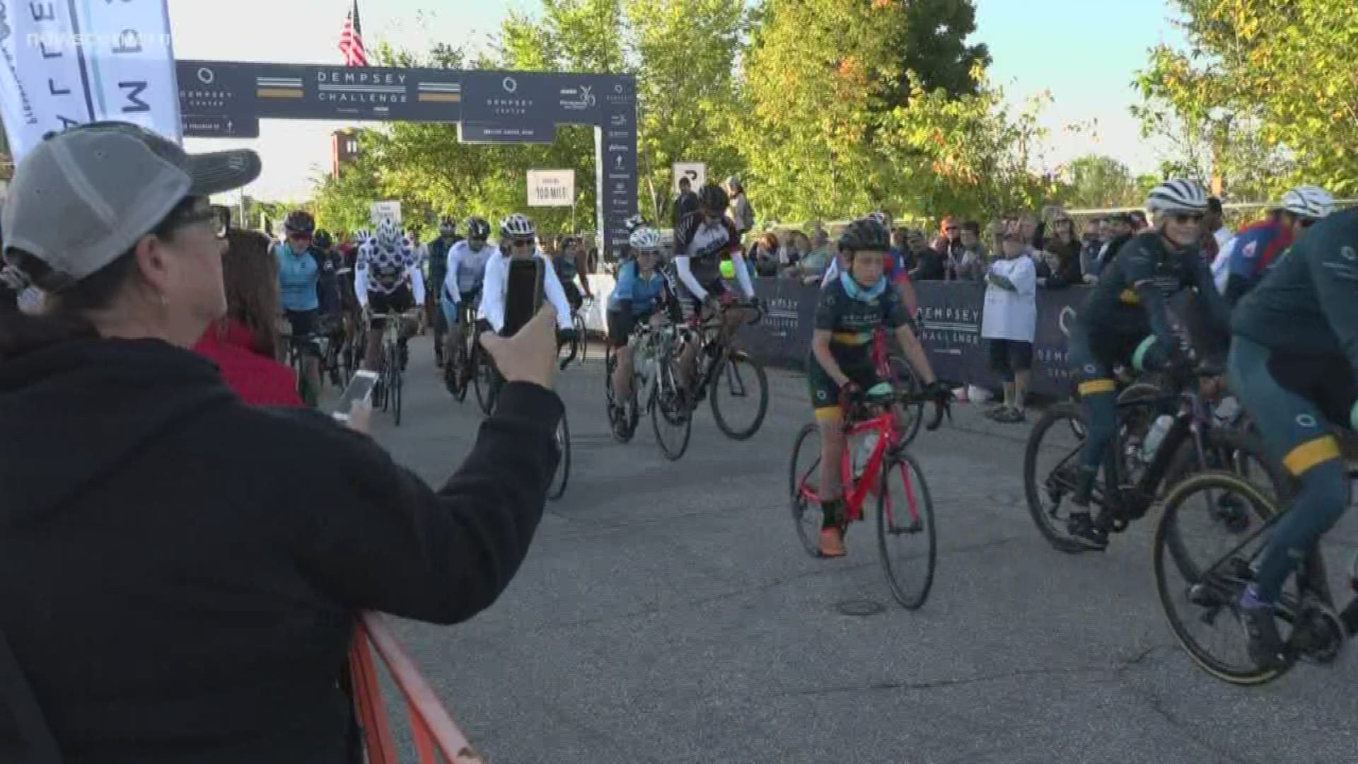 Riders hopped on their bikes today, not to race, but to challenge themselves and raise money for the Dempsey Center.