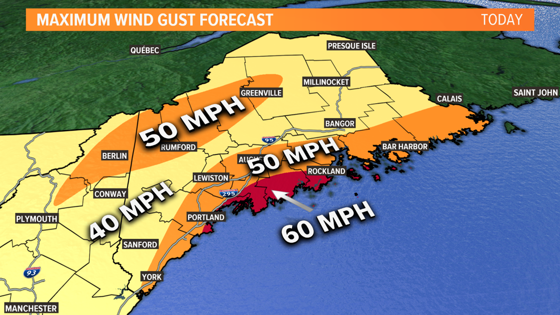 Wild weather rips through Maine