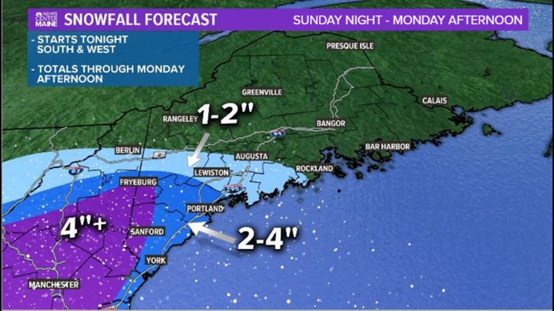 Snow, sleet to impact Maine weather Monday and Tuesday