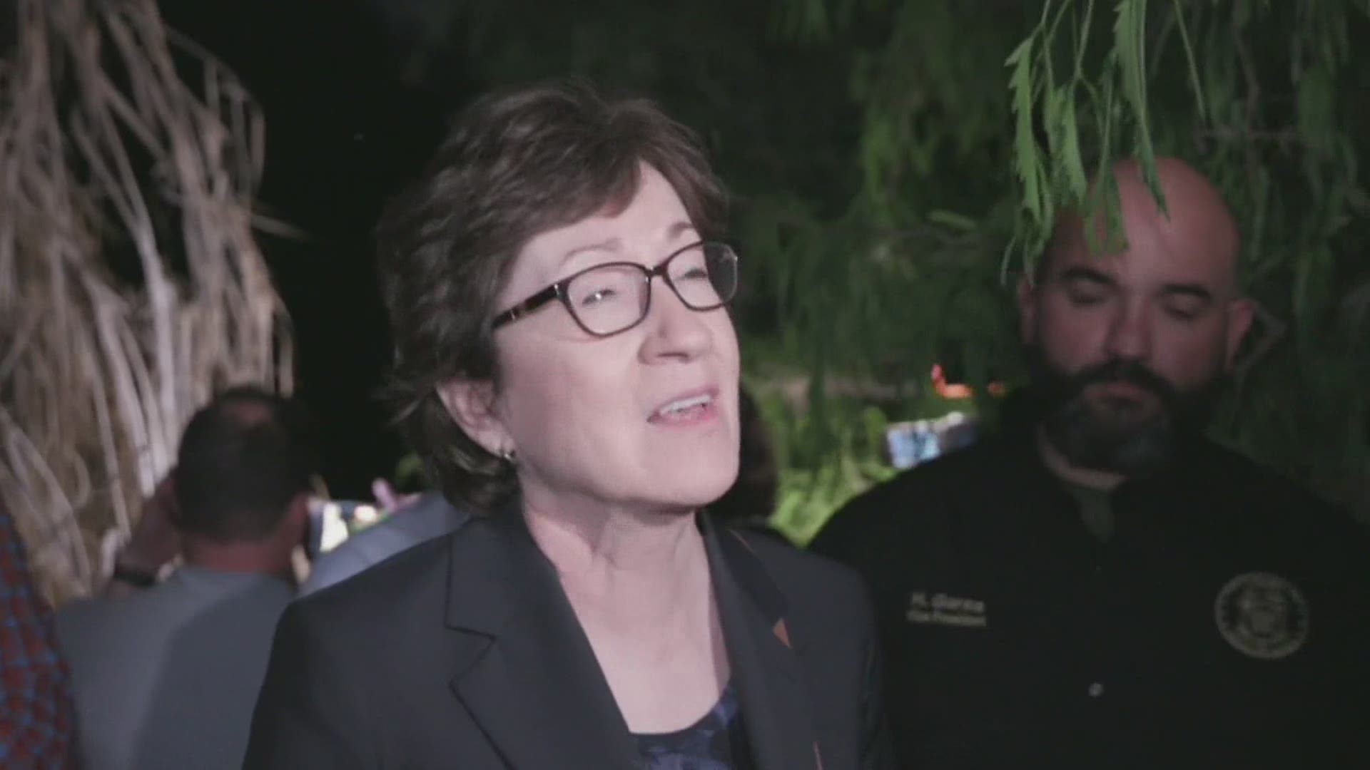 Sen. Susan Collins is on her way back to Maine after a tour of the southern border in Texas.