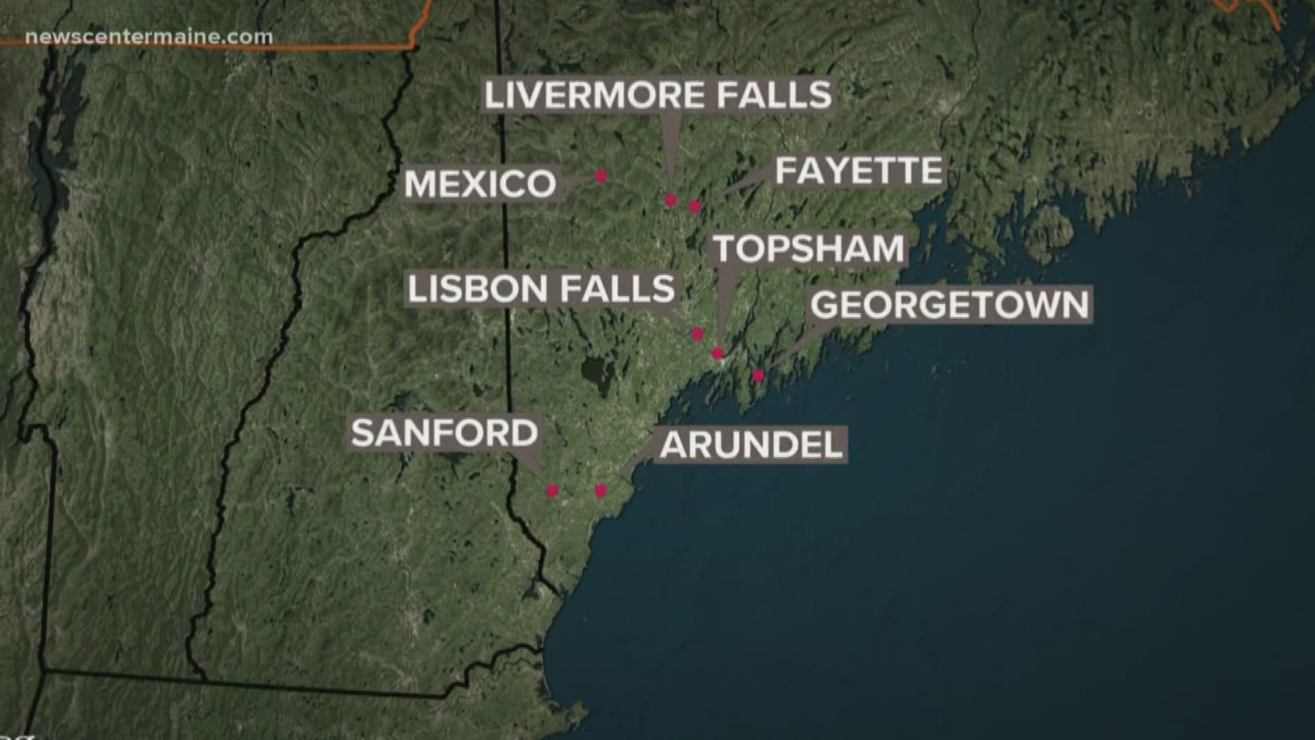 Sanford, Arundel, Georgetown, Topsham, Fayette, Livermore Falls, Mexico, Lisbon Falls all tested postive for PFAs in their water.