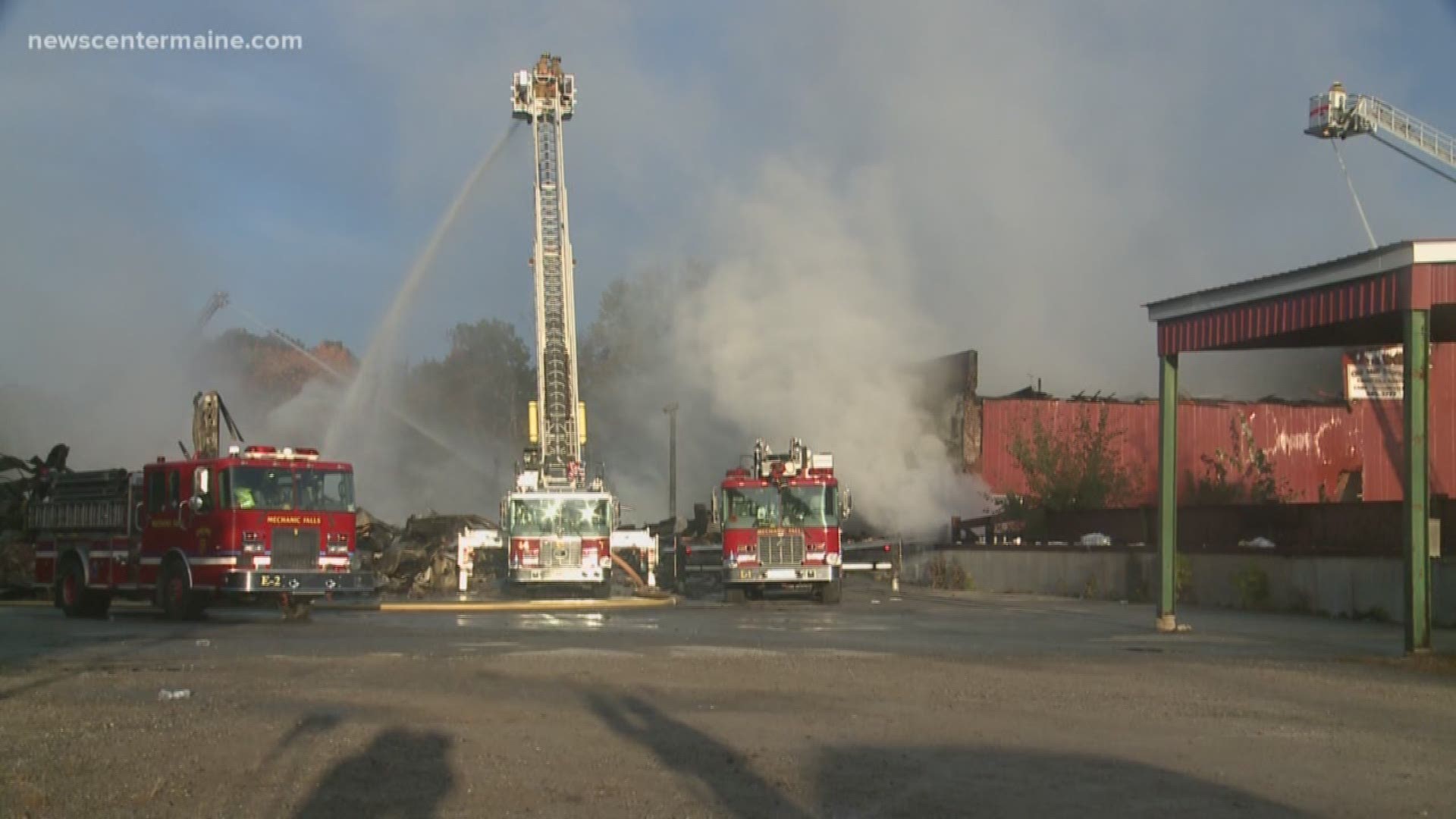 Fire at former paper mill in Mechanic Falls burns into second day