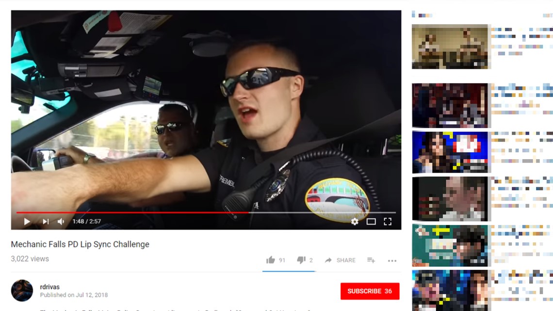 Mechanic Falls officers lip sync and Get Your Love