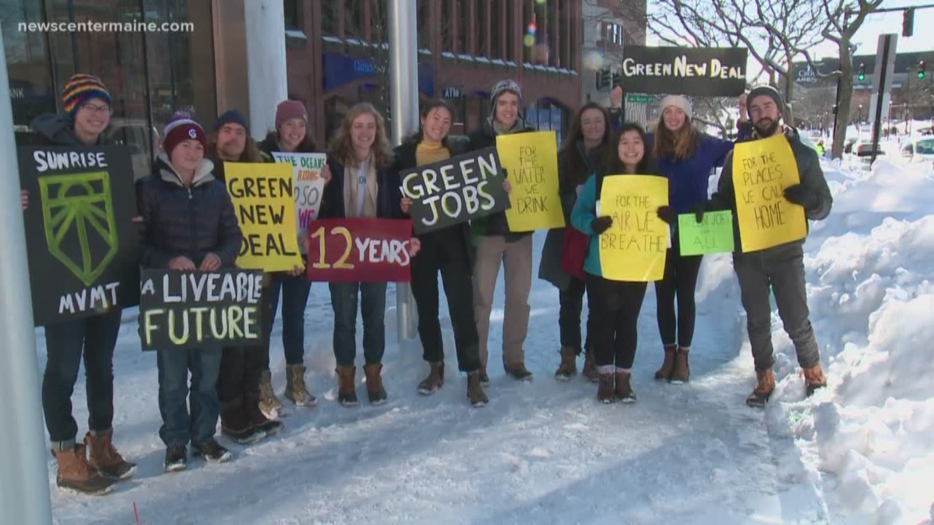 Students went to Maine lawmakers Wednesday to urge them to support a federal Green New Deal proposal.