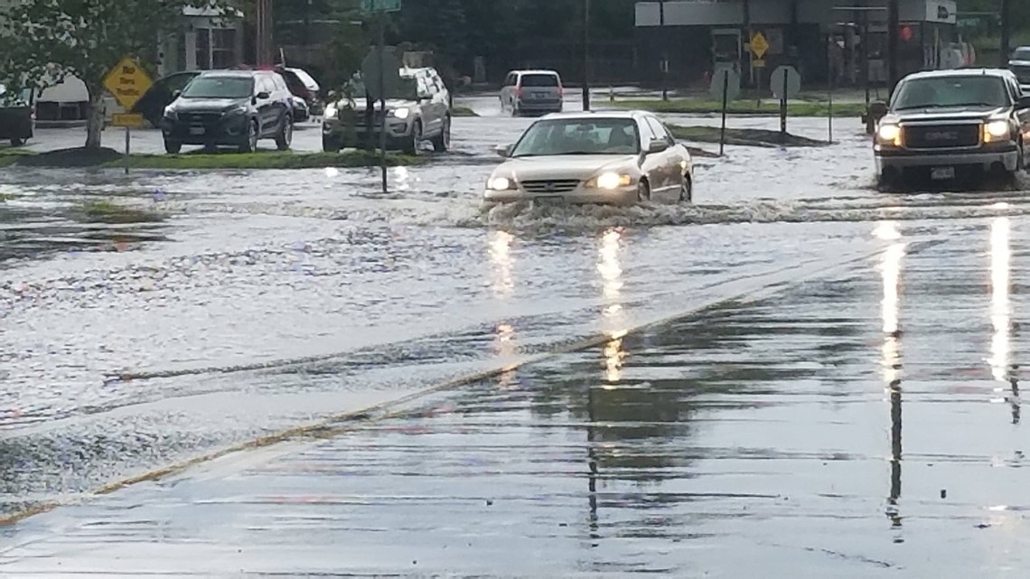 Localized street flooding hits Lewiston/Auburn