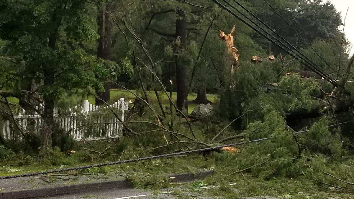 Severe storms knock down trees, power lines; thousands without power ...