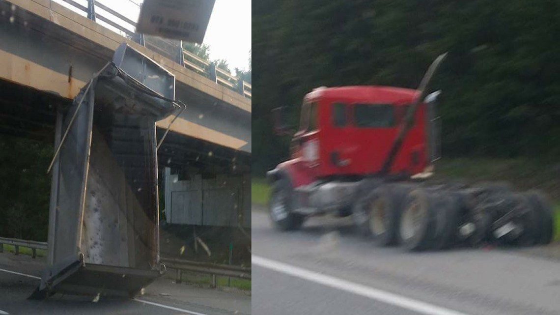 Dump truck strikes overpass on Maine Turnpike