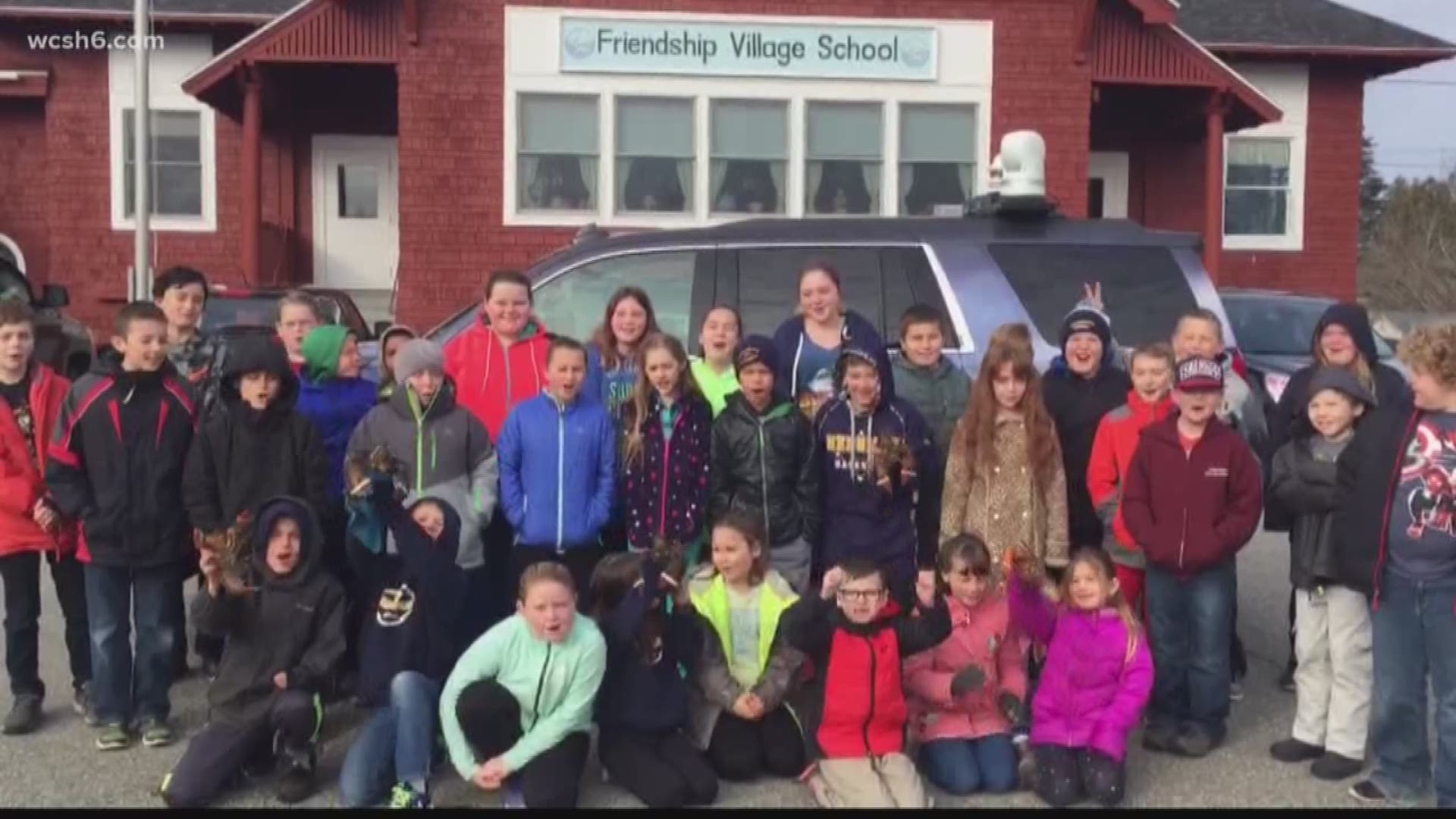 Unlike other schools that have presented Todd Gutner with gifts of donuts or cookies, students at Friendship Village School thanked him for his visit with a gift of live lobsters