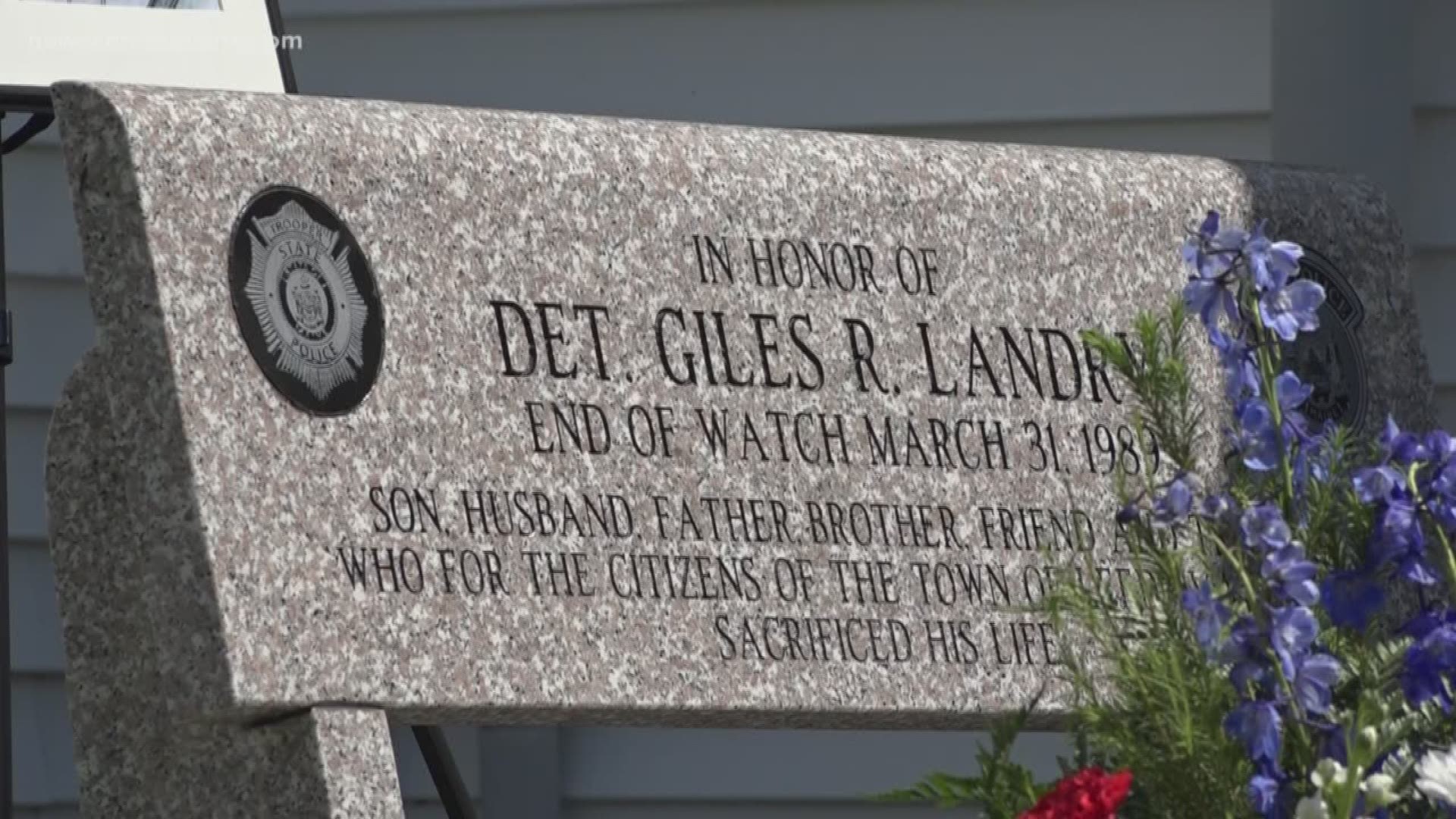 The law enforcement community came together to honor Det. Giles Landry, who was shot and killed in the line of duty more than 30 years ago.