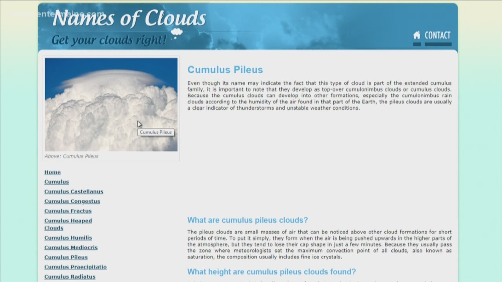 BrainDrops: Cumulus pileus clouds