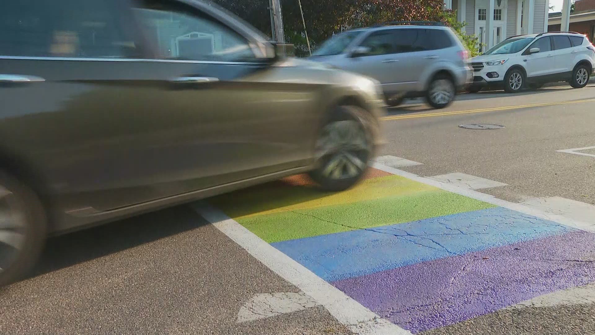 South Portland celebrates Pride Month with rainbow sidewalks