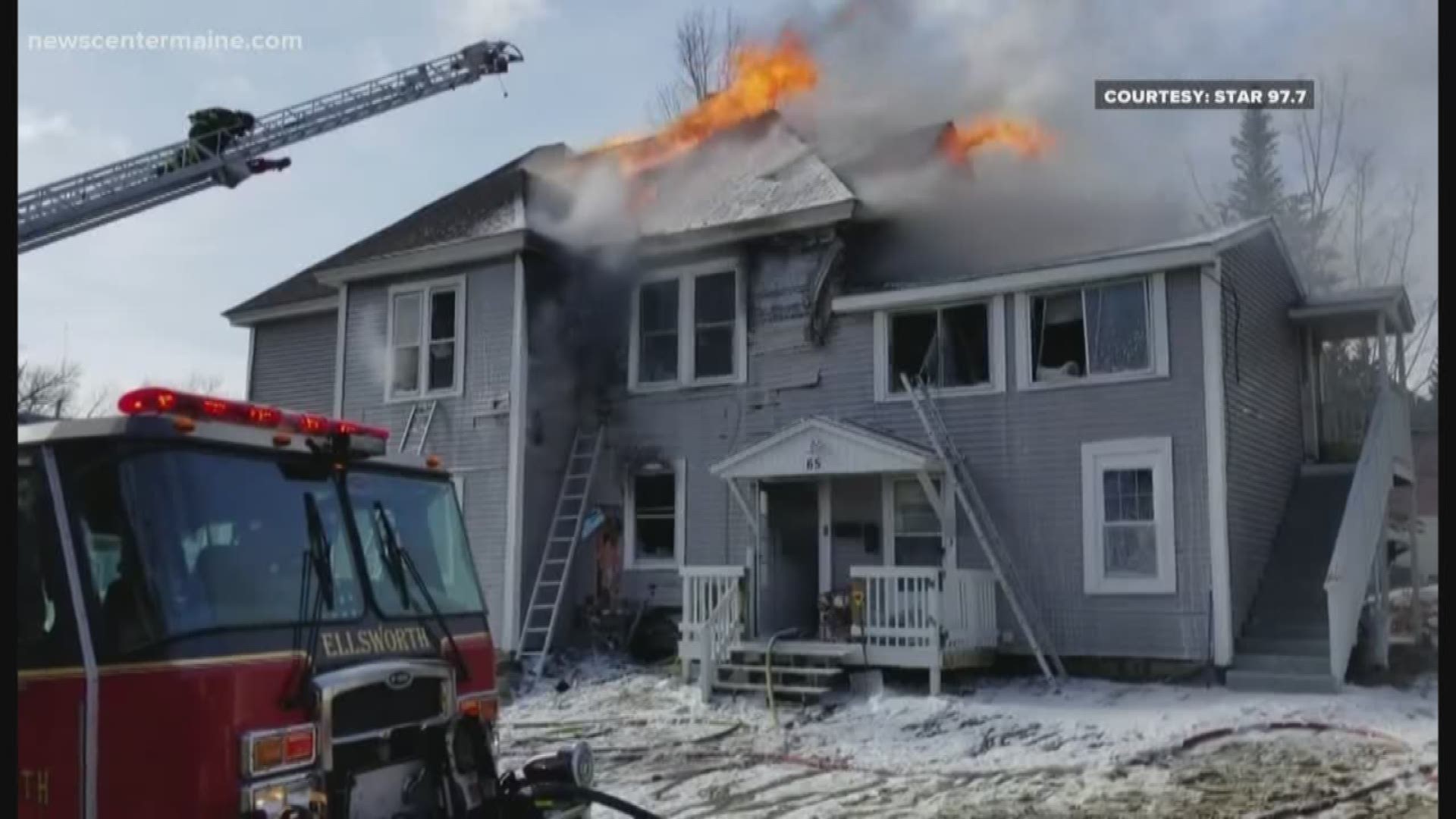 Crews battled a house fire in Ellsworth Thursday afternoon.