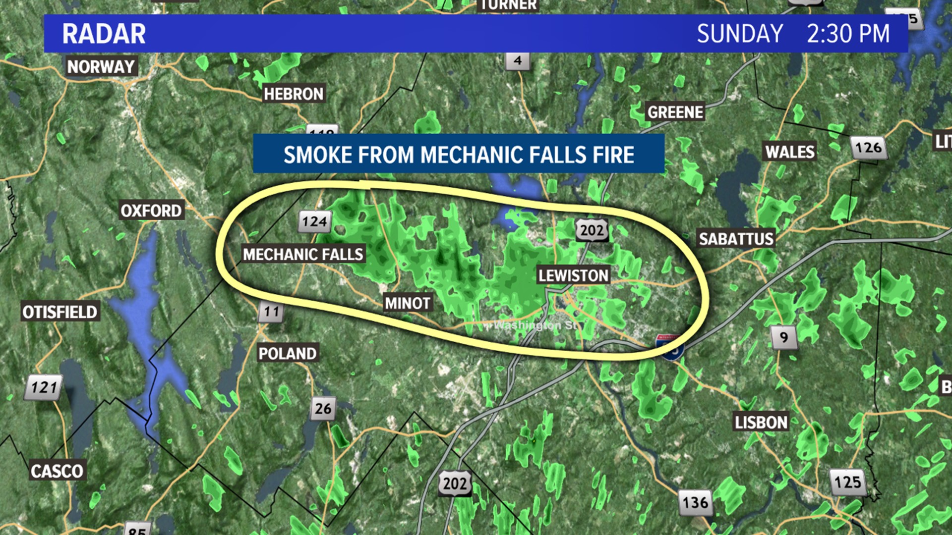 Smoke from Mechanic Falls fire picked up by Doppler radar Breton Blog