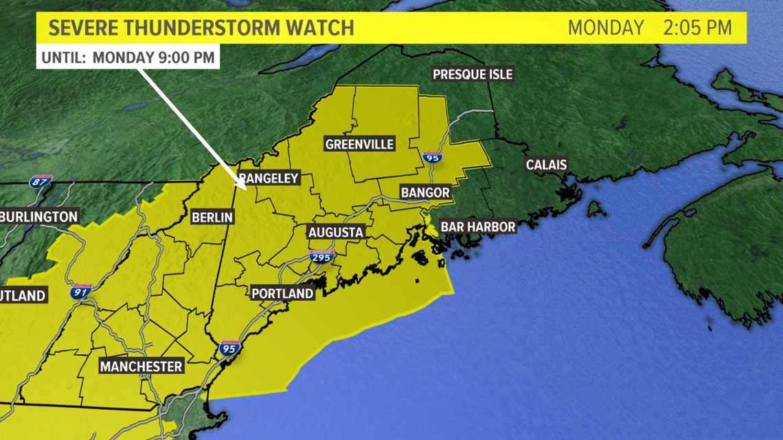 Severe Thunderstorm Watch issued for much of Maine and NH ...