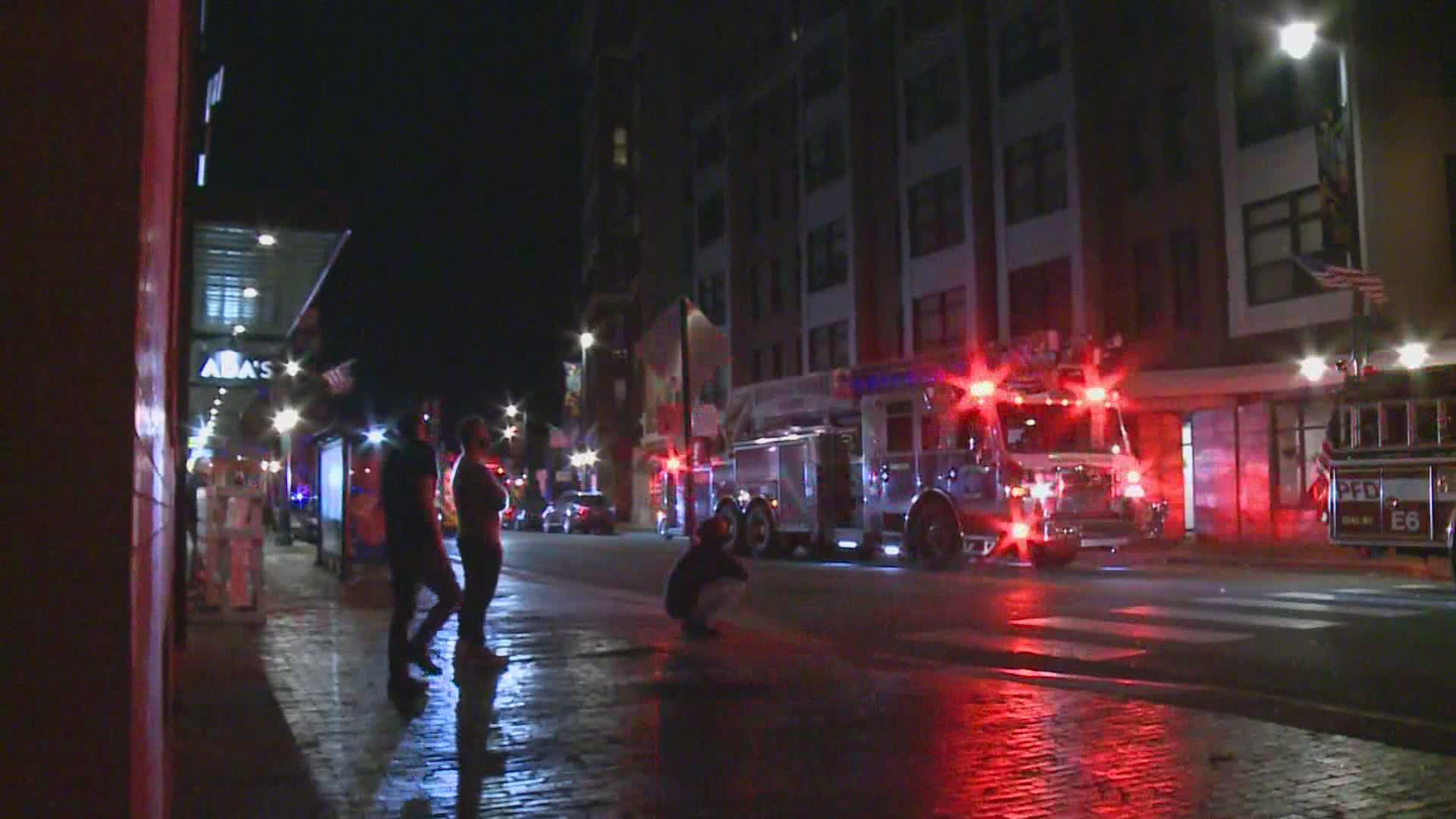 Crews in Portland fought a fifth floor apartment fire at 645 congress street