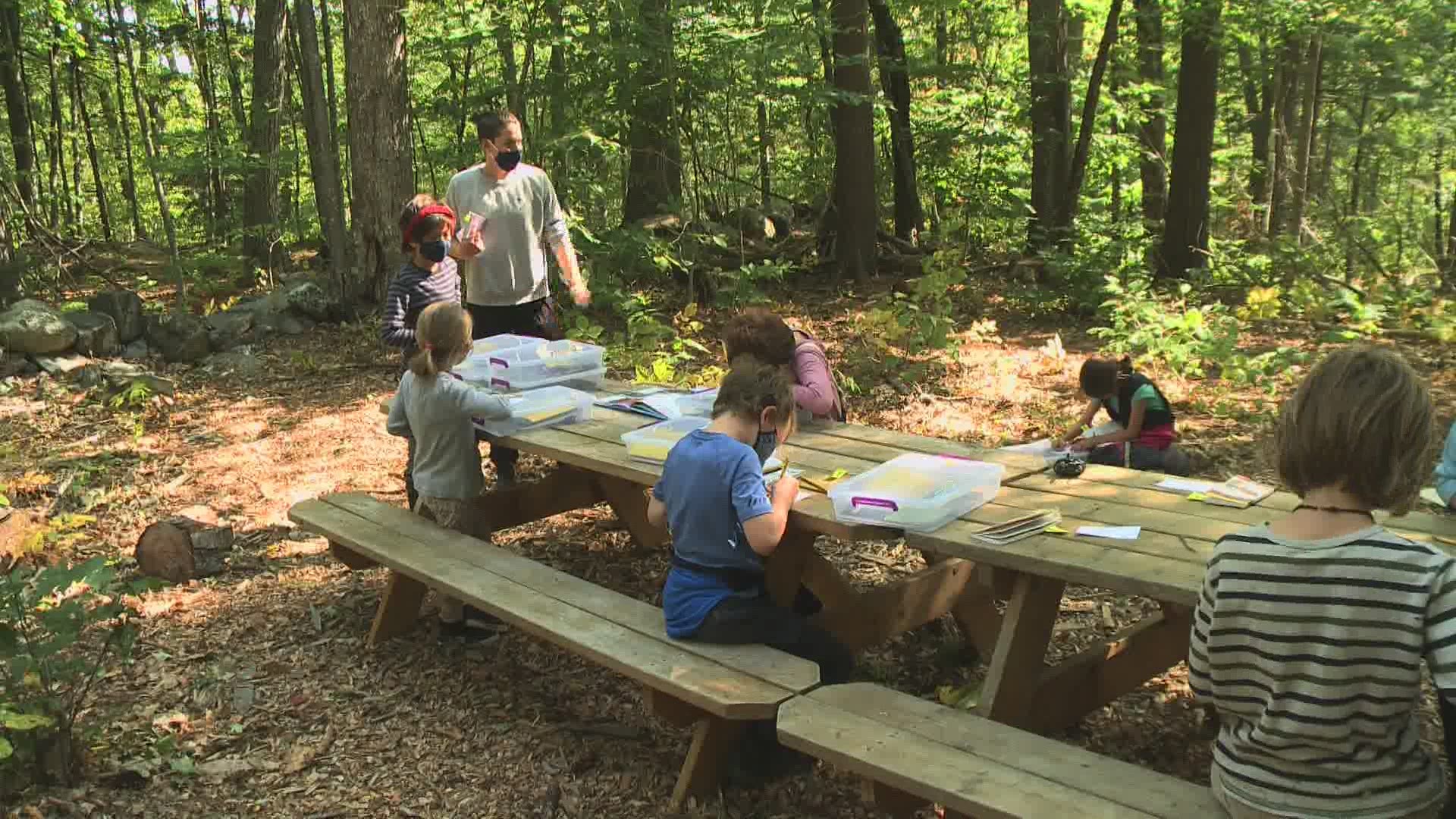 Schools in Maine are finding ways to teach outside of the classroom, where COVID-19 transmission is less likely.