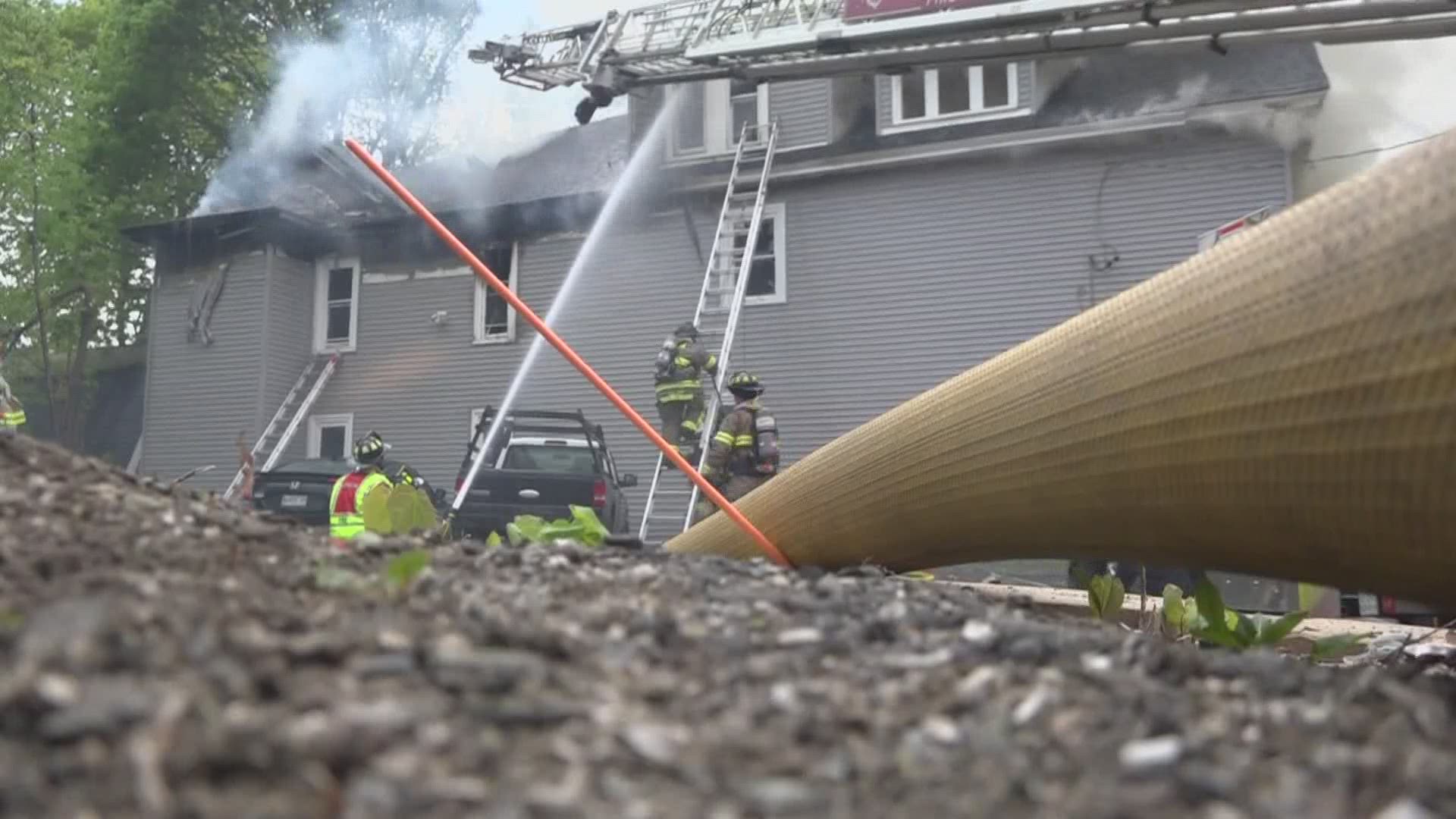 It took firefighters from more than six neighboring towns to contain the fire.