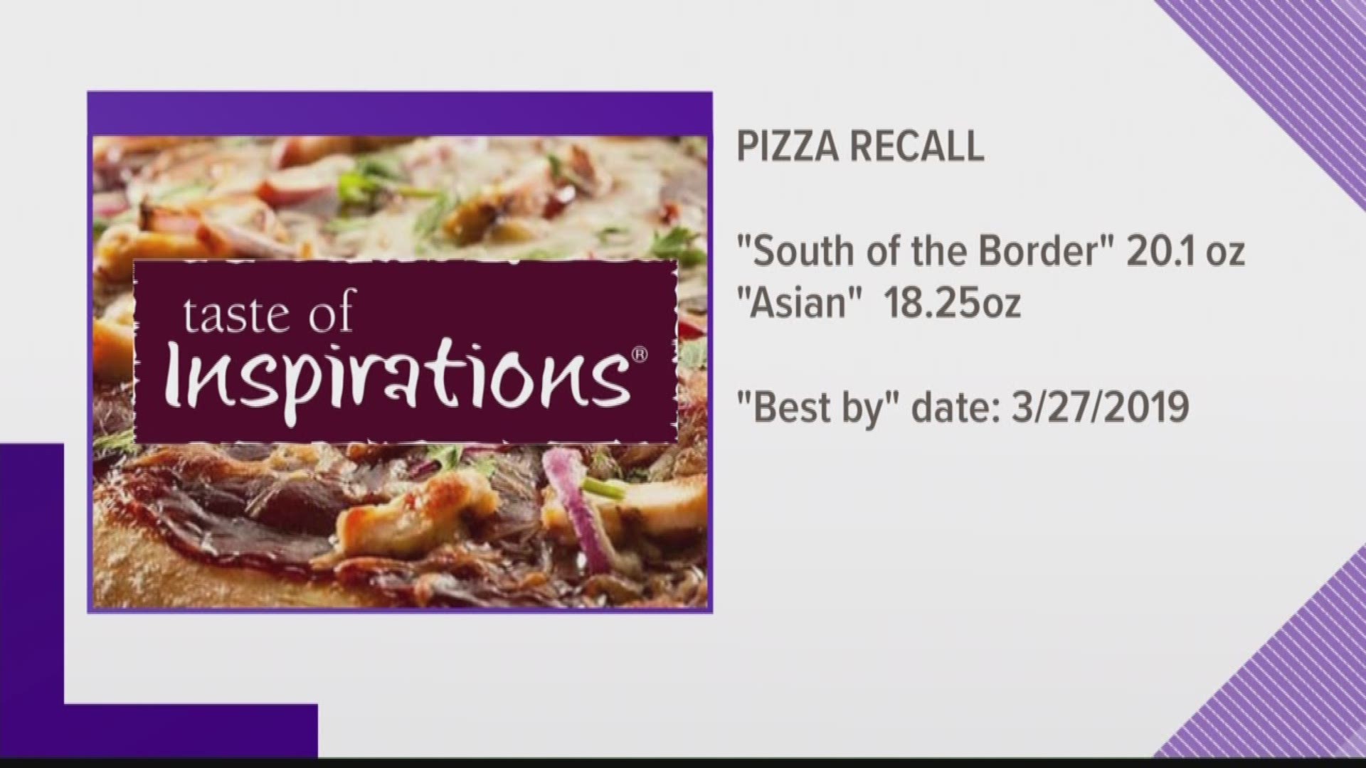 Frozen pizzas at Hannaford recalled