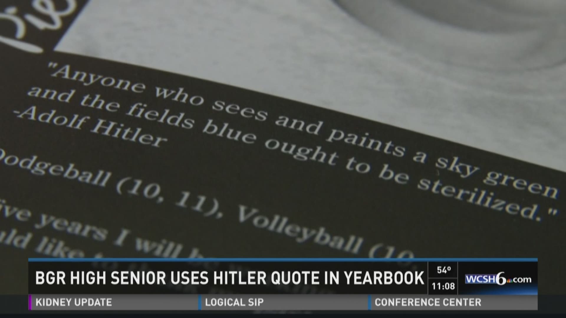 Bangor upping attention after Hitler yearbook quote.