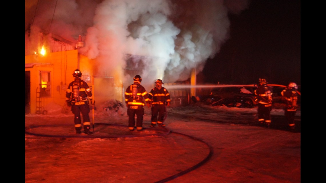 Mechanic Falls car repair shop fire