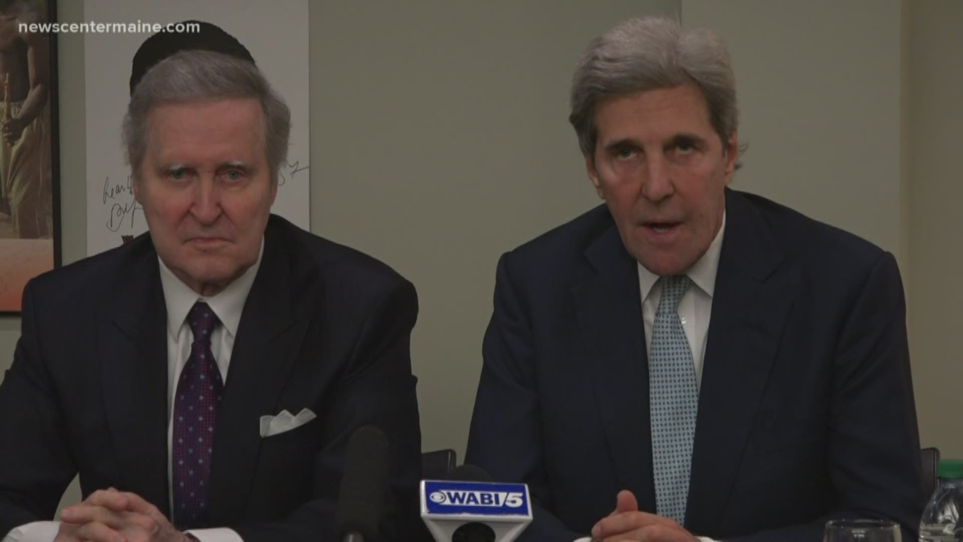 Former Secretary of State John Kerry was invited to the University of Maine for a lecture with Former Secretary of Defense and Maine Senator Bill Cohen.