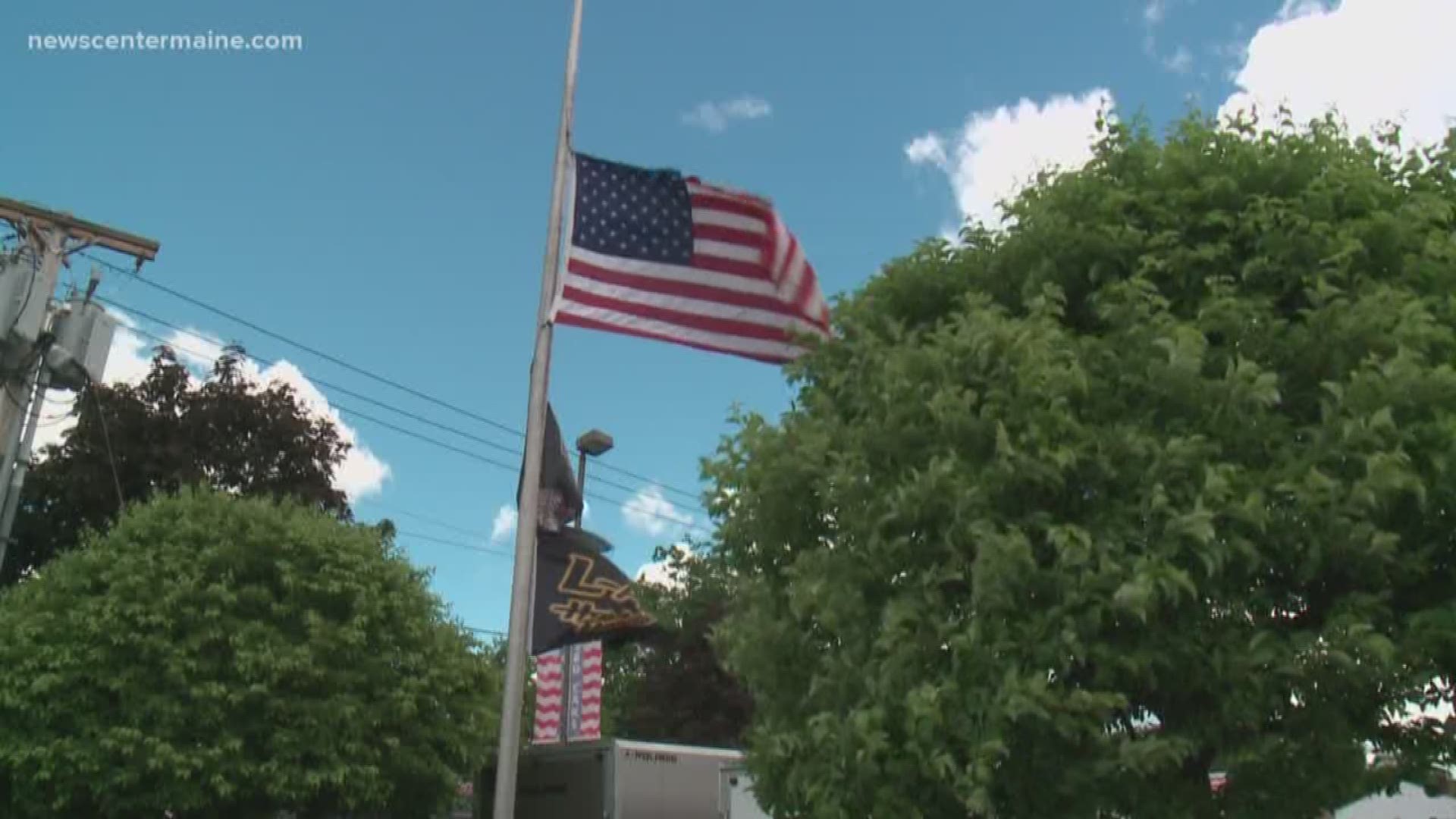 The L-A Harley Davidson store flew its flags at half-staff Saturday to honor the lives lost in Randolph's crash.