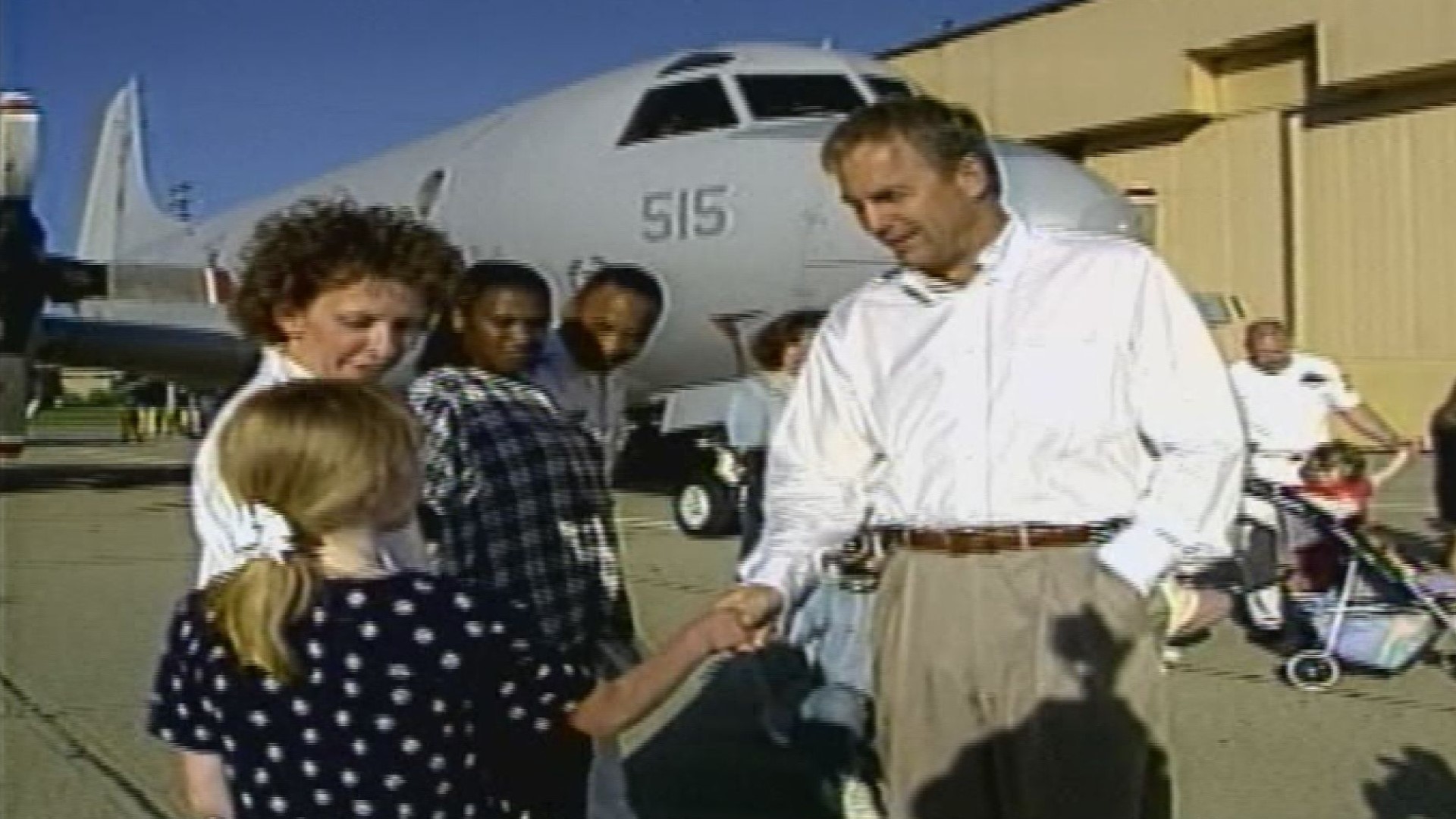 Fans found Kevin Costner at Brunswick Naval Air Station in June 1998 as he flew into Maine to shoot scenes for the movie "Message in a Bottle" at a home in Portland.