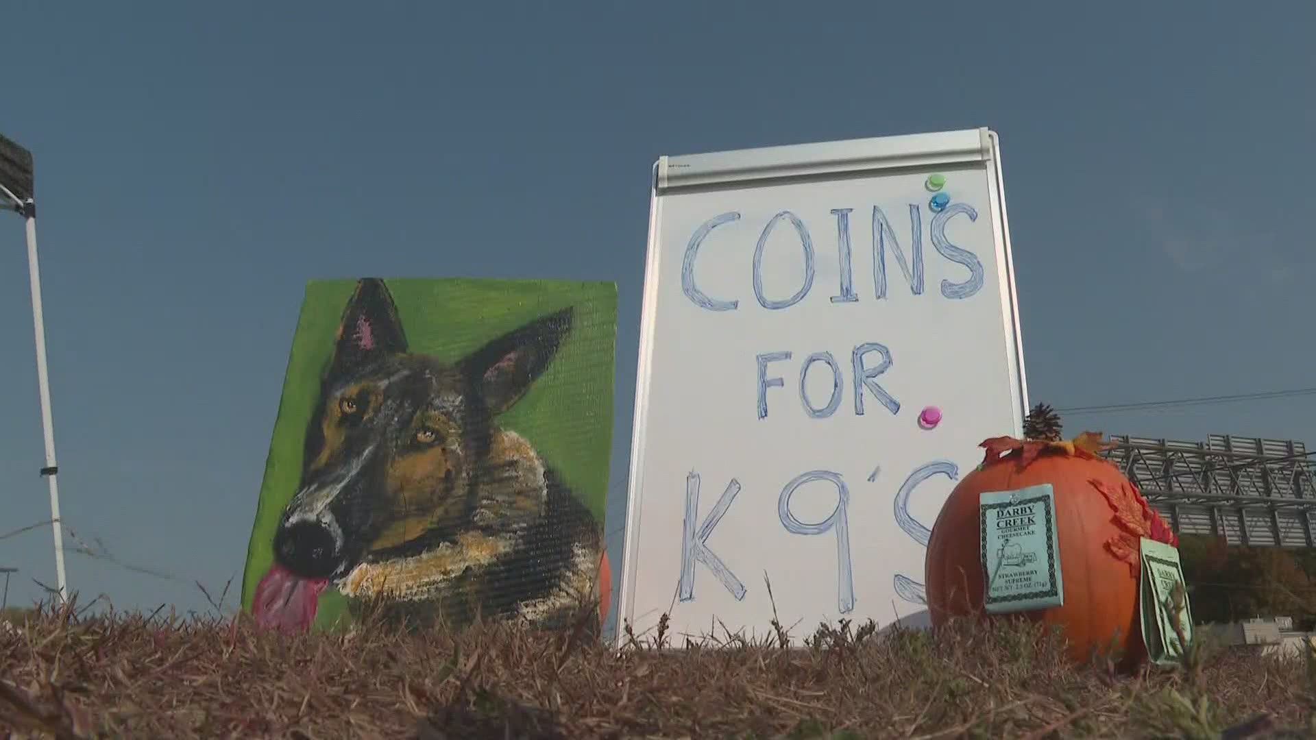 A woman is collecting bottles to raise money for police stations in her area.