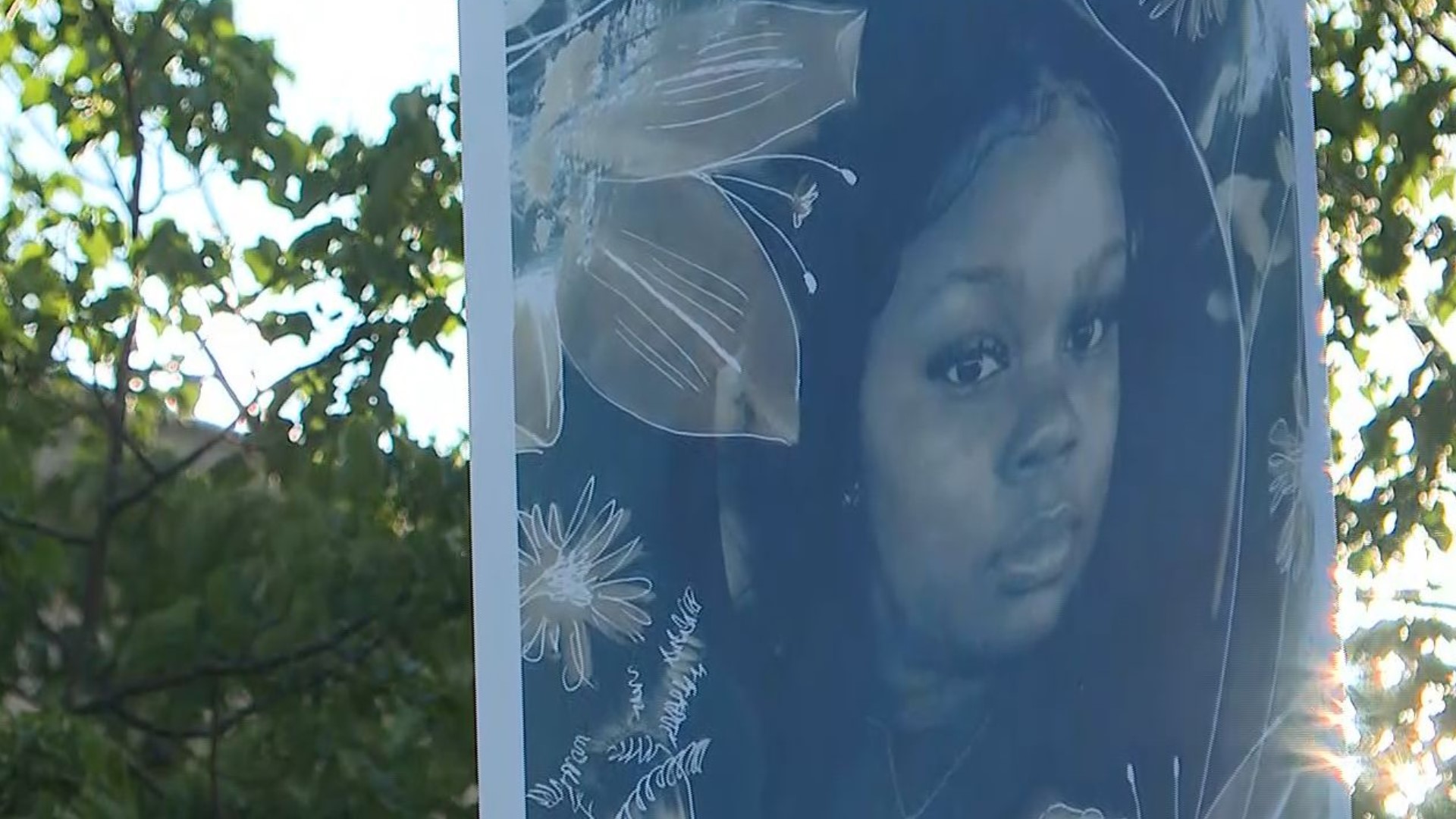 Artist Ashley Page who lives and works in Portland, Maine created three banners of black men and women killed by police, on display until September.