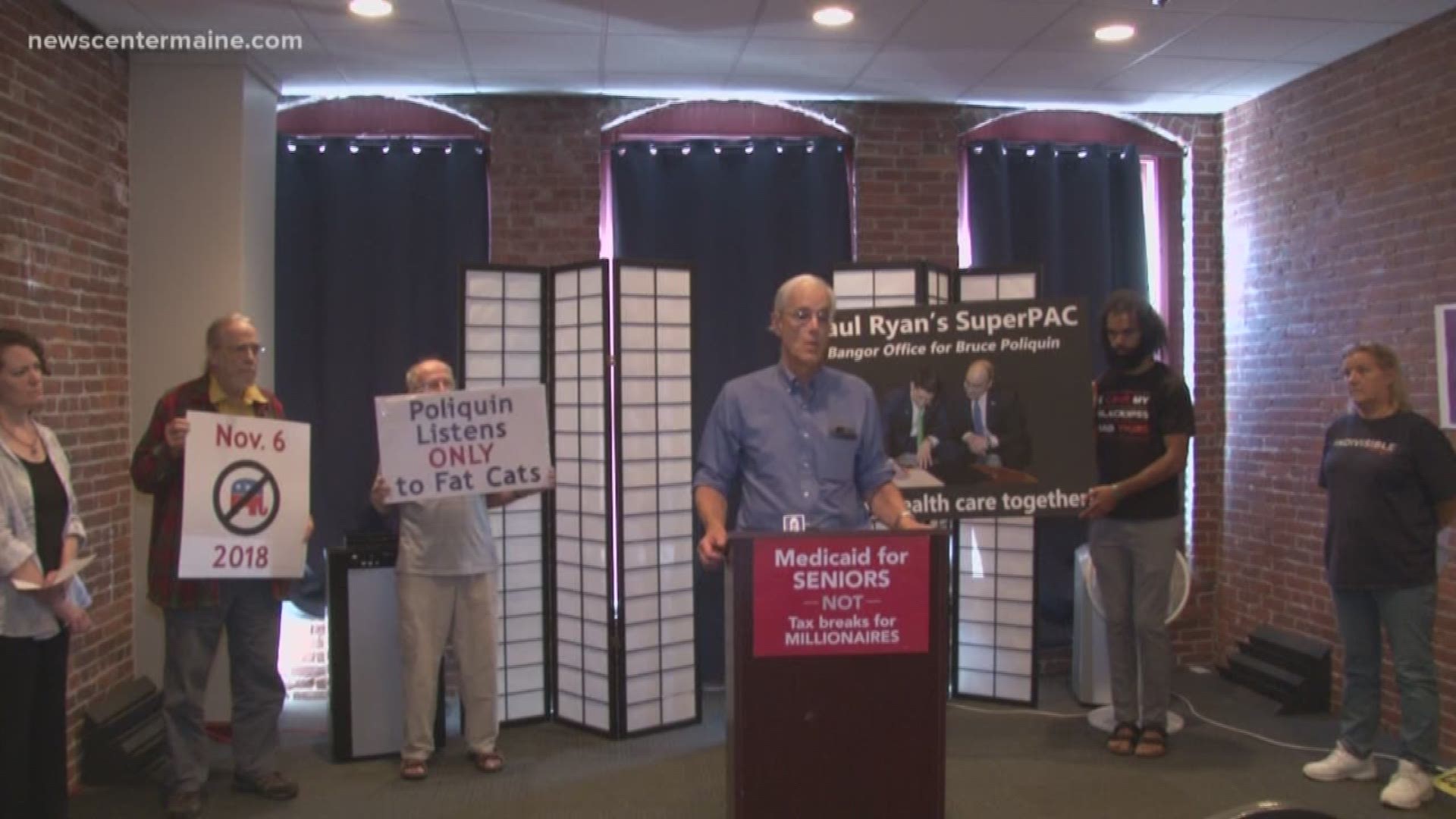 Poliquin super PAC met by protesters